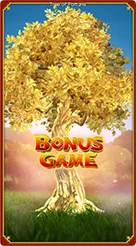 Tree Of Fortune · Navigasi tombol kendali putaran dan penyesuaian taruhan di panel bawah.